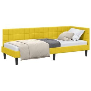 vidaXL Cadre de lit d'angle Jaune 80 x 200 cm Velours