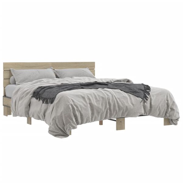 vidaXL Cadre de lit sans matelas ch&ecirc;ne sonoma 160x200 cm