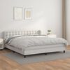 vidaXL Sommier &agrave; lattes de lit avec matelas Blanc 180x200cm Similicuir