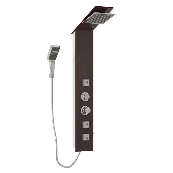 vidaXL Syst&egrave;me de panneau de douche Verre Marron