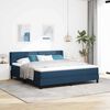 vidaXL Lit &agrave; ressorts avec matelas Bleu 200 x 180 cm Polyester