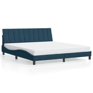 vidaXL Cadre de lit sans matelas Hanko bleu 180x200 cm velours