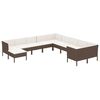 vidaXL Salon de jardin 11 pcs avec coussins R&eacute;sine tress&eacute;e Marron