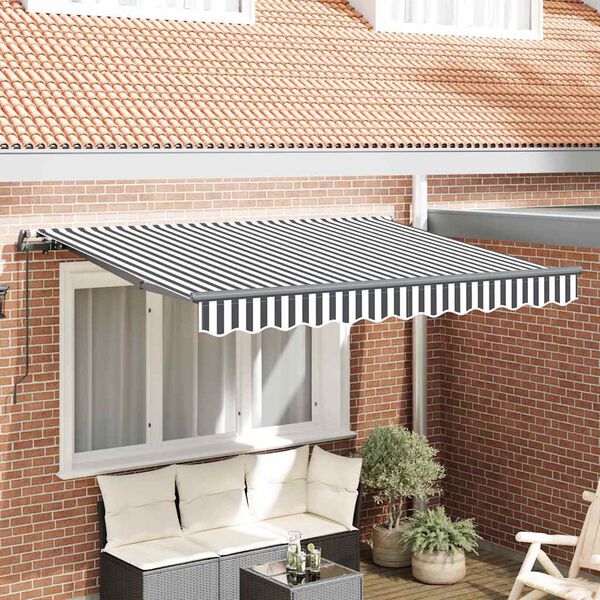 vidaXL Auvent R&eacute;tractable Anthracite 350 x 200 cm tissu