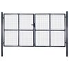 vidaXL Portail de jardin grillag&eacute; en acier galvanis&eacute; gris 300 x 200 cm