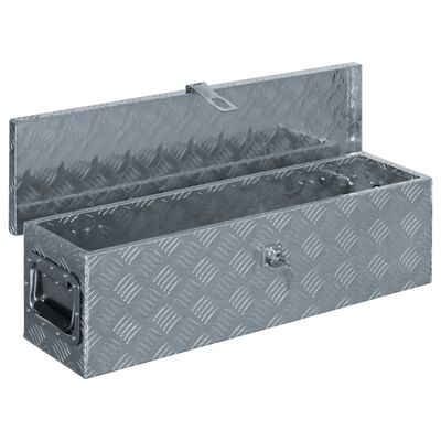 vidaXL Boîte en aluminium 80,5 x 22 x 22 cm Argenté