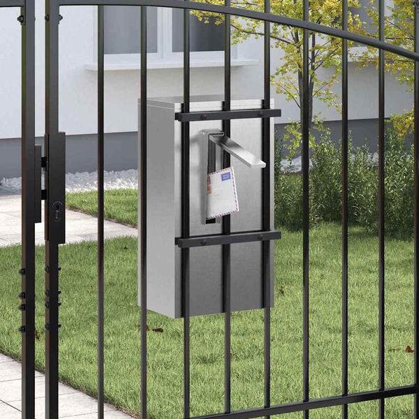vidaXL boîte aux lettres Noir 30 x 23 x 55 cm Acier inoxydable