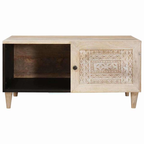 vidaXL Table basse Beige 80 x 50 x 40 cm Bois d'acacia massif