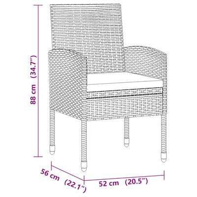 vidaXL Ensemble à manger d'extérieur 7 pcs Résine tressée Gris