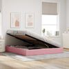 vidaXL Lit de Rangement avec matelas Rose 180 x 200 cm Velours