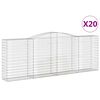vidaXL Paniers &agrave; gabions arqu&eacute;s 20 pcs 400x50x140/160 cm Fer galvanis&eacute;