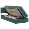 vidaXL Lit de rangement LED avec matelas Vert fonc&eacute; 100 x 200 cm