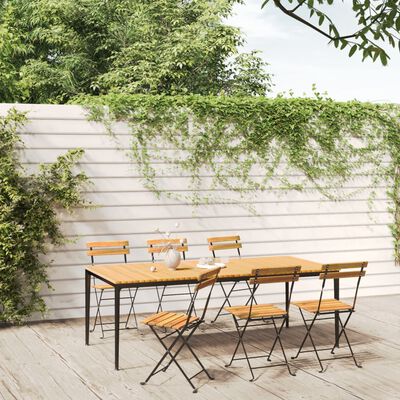 vidaXL Chaises pliables de jardin lot de 6 Acier bois d'acacia massif