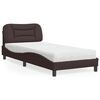 vidaXL Lit avec matelas Hvar marron fonc&eacute; 90x190 cm tissu