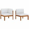 vidaXL Salon de jardin 2 pi&egrave;ces avec coussins en bois d'acacia et corde