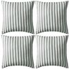 vidaXL Oreiller d'extérieur lot de 4 Impression rayure 45 x 45 cm Gris