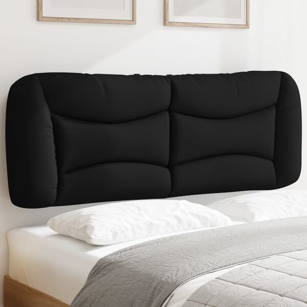 vidaXL Coussin de t&ecirc;te de lit Hvar noir 120 cm tissu