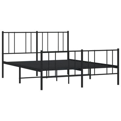 vidaXL Cadre de lit métal sans matelas avec pied de lit noir 150x200cm