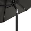 vidaXL Parasol de jardin LED et mât en acier anthracite 225x225x212 cm