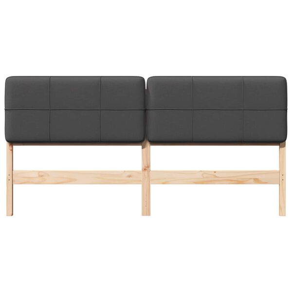 vidaXL T&ecirc;te de lit capitonn&eacute;e Brun et gris fonc&eacute; 180 cm Pin massif