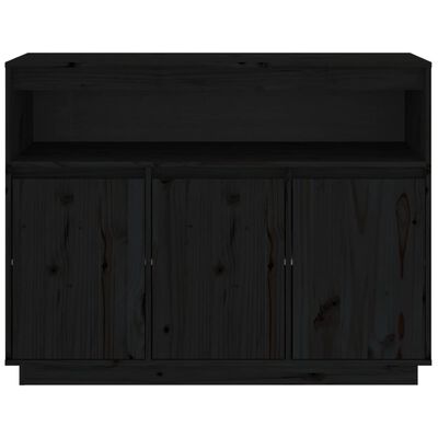 vidaXL Buffet Noir 104,5x34x80 cm Bois massif de pin