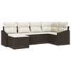 vidaXL Ensemble de Canap&eacute;s avec coussin 6 pcs Marron polyrotin