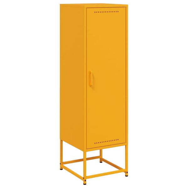 vidaXL Buffet jaune moutarde 36x39x123 cm acier
