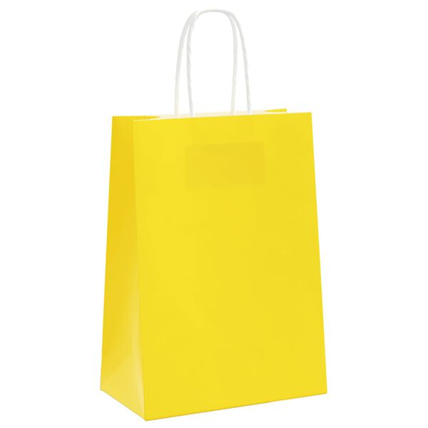 vidaXL Sacs en papier 50 pcs avec poign&eacute;es jaune 15x8x21 cm