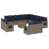 vidaXL Ensemble de canap&eacute; de jardin 14 pcs avec coussins gris r&eacute;sine tress&eacute;e