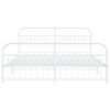 vidaXL Cadre de lit m&eacute;tal sans matelas et pied de lit blanc 183x213 cm
