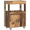 vidaXL Chariot de Bar Bois de ch&ecirc;ne 60 x 39.5 x 89 cm