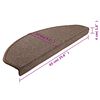 vidaXL Tapis d'escalier 15 pi&egrave;ces 65 x 24 x 4 cm Marron caf&eacute; Demi-rond Grand