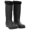 vidaXL Bottes de pluie avec chaussettes amovibles noir taille 44 PVC