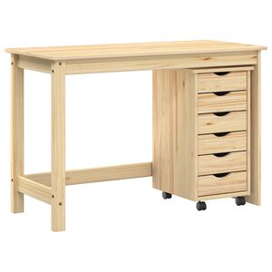 vidaXL Ensemble bureau et cabinet roulant MOSS 2 pc Marron