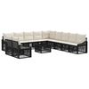 vidaXL Ensemble de canap&eacute; de jardin 12 pc Noir polyrotin