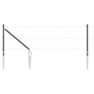vidaXL Piquet de cl&ocirc;ture &agrave; enfoncer au sol 26 pc Gris