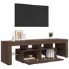 vidaXL Meuble TV avec lumi&egrave;res LED Ch&ecirc;ne marron 140x36,5x40 cm