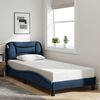 vidaXL Cadre de lit avec LED sans matelas Hvar bleu 90x190 cm tissu