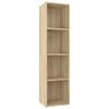 vidaXL Biblioth&egrave;que/Meuble TV Ch&ecirc;ne sonoma 36x30x143cm Bois ing&eacute;nierie