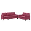 vidaXL Ensemble de canap&eacute;s 2 pcs avec coussins Rouge bordeaux Velours