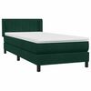 vidaXL Sommier &agrave; lattes de lit et matelas vert fonc&eacute; 90x220 cm velours