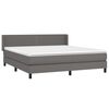 vidaXL Sommier &agrave; lattes de lit avec matelas Gris 160x200 cm Similicuir