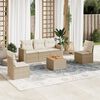 vidaXL Salon de jardin avec coussins 6 pcs beige r&eacute;sine tress&eacute;e