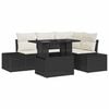 vidaXL Ensemble de canap&eacute; de jardin 5 pc Noir et Cr&egrave;me polyrotin
