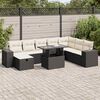 vidaXL Salon de jardin 9 pcs avec coussins noir r&eacute;sine tress&eacute;e