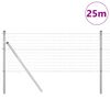 vidaXL Cl&ocirc;ture avec poteau Argent&eacute; 0,6 x 25 m Acier et PVC