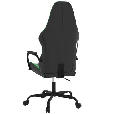 vidaXL Chaise de jeu de massage Noir et vert Similicuir