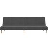 vidaXL Canap&eacute;-lit &agrave; 2 places avec repose-pied Gris fonc&eacute; Tissu