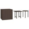 vidaXL Tables d'appoint de jardin 3 pcs marron r&eacute;sine tress&eacute;e