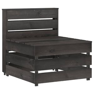 vidaXL Canap&eacute; central palette de jardin gris bois de pin impr&eacute;gn&eacute;